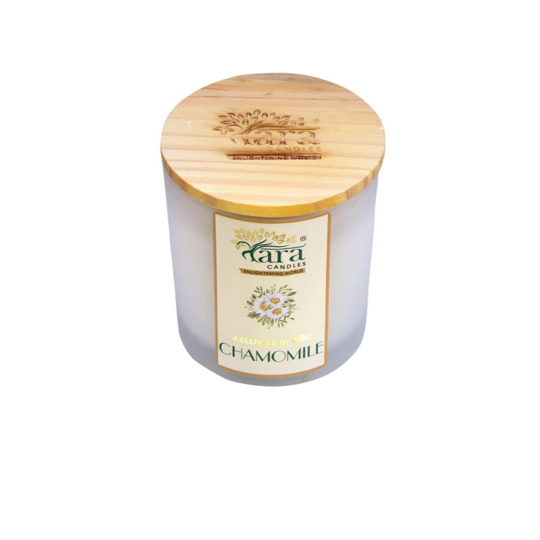 Chamomile - 1 Wick Scented Candle - Frosted Glass Jar - Tara Candles
