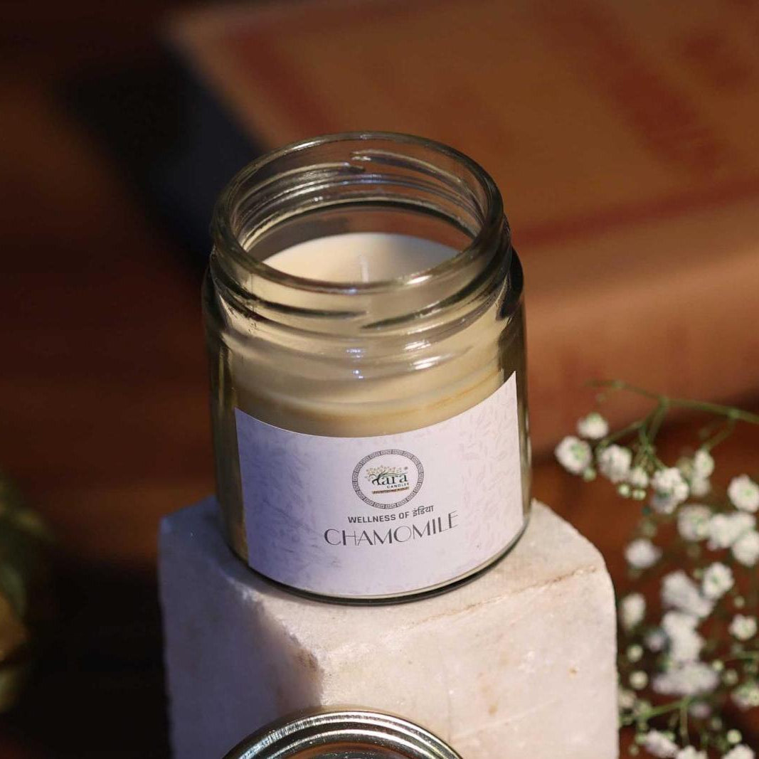 Chamomile - 1 Wick Scented Candle - Plain Glass Jar - Tara Candles
