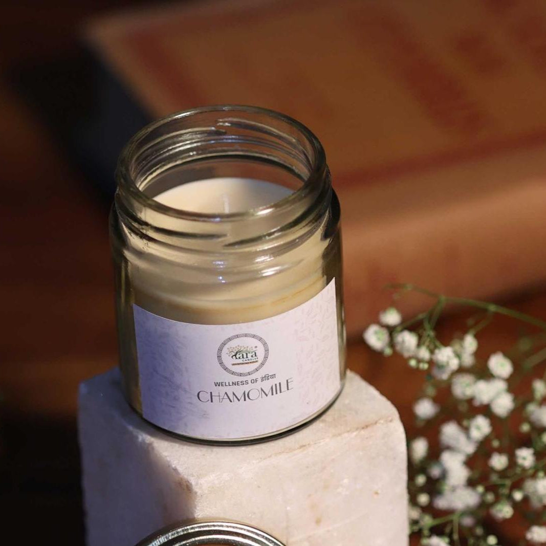Chamomile - 1 Wick Scented Candle - Plain Glass Jar - Tara Candles
