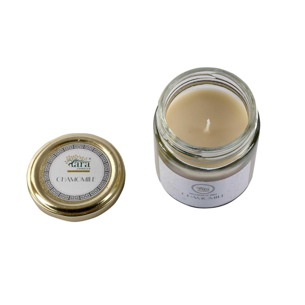 Chamomile - 1 Wick Scented Candle - Plain Glass Jar - Tara Candles
