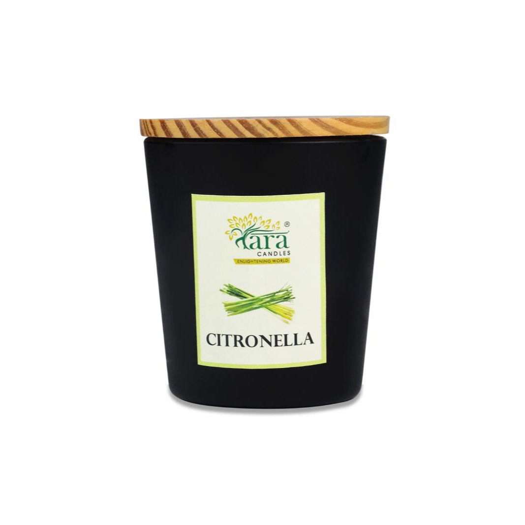 Citronella - 1 Wick Scented Candle -  Amber Glass Jar - Medium - Tara Candles