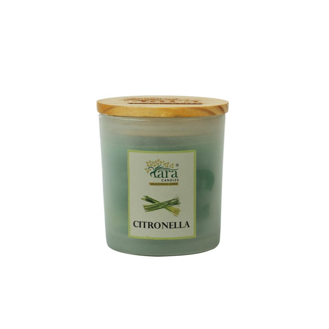 Citronella - 1 Wick Scented Candle - Frosted Glass Jar - Tara Candles