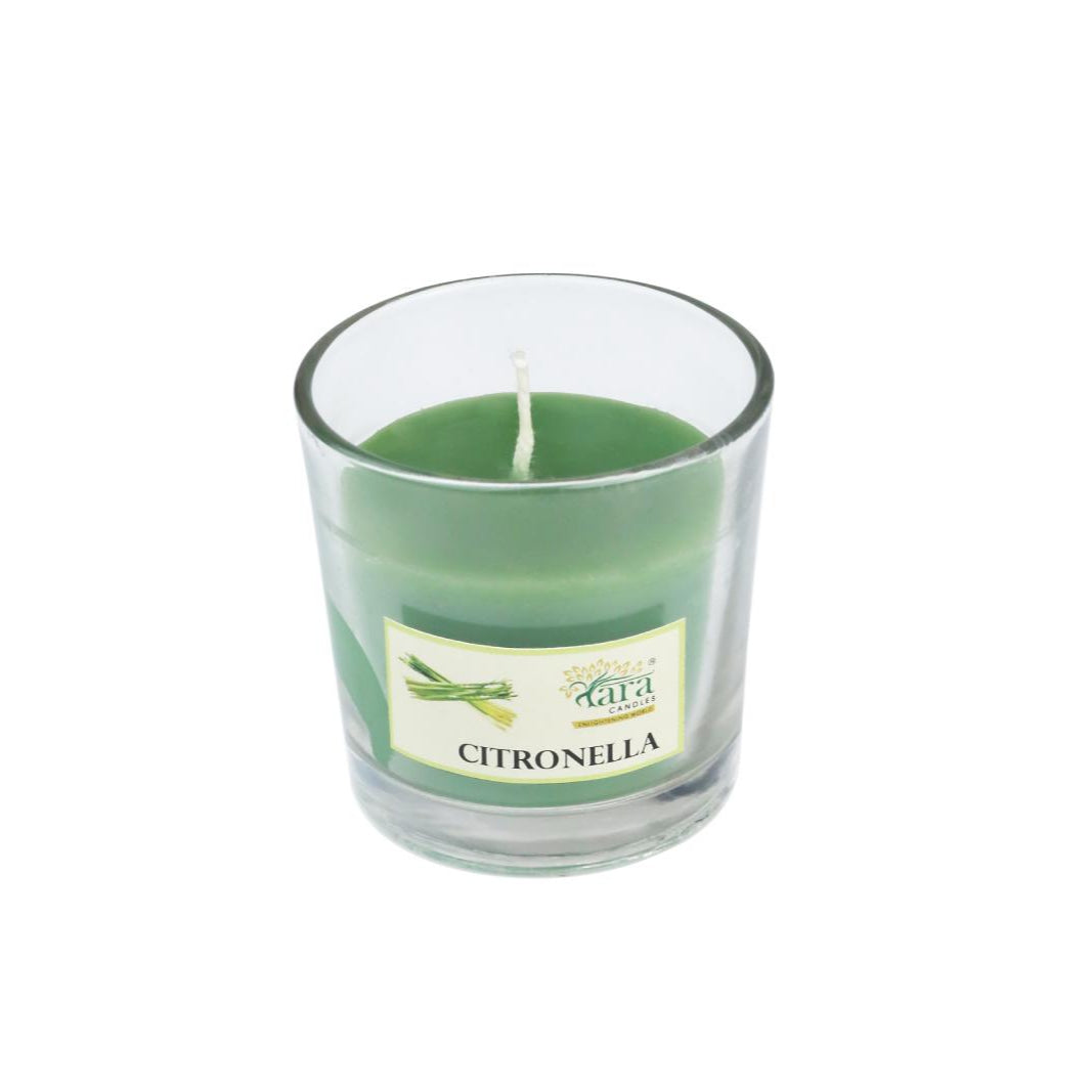 Citronella - 1 Wick Scented Candle - Plain Glass Jar - Tara Candles
