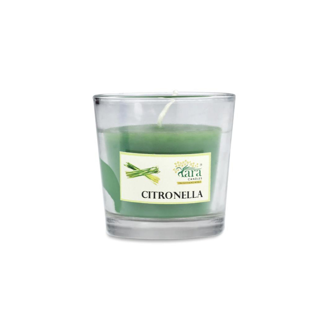 Citronella - 1 Wick Scented Candle - Plain Glass Jar - Tara Candles
