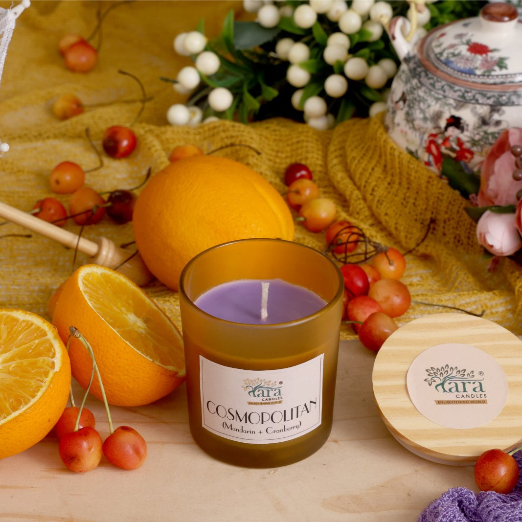 Cosmopolitan - 1 Wick Scented Candle - Frosted Glass Jar - Tara Candles
