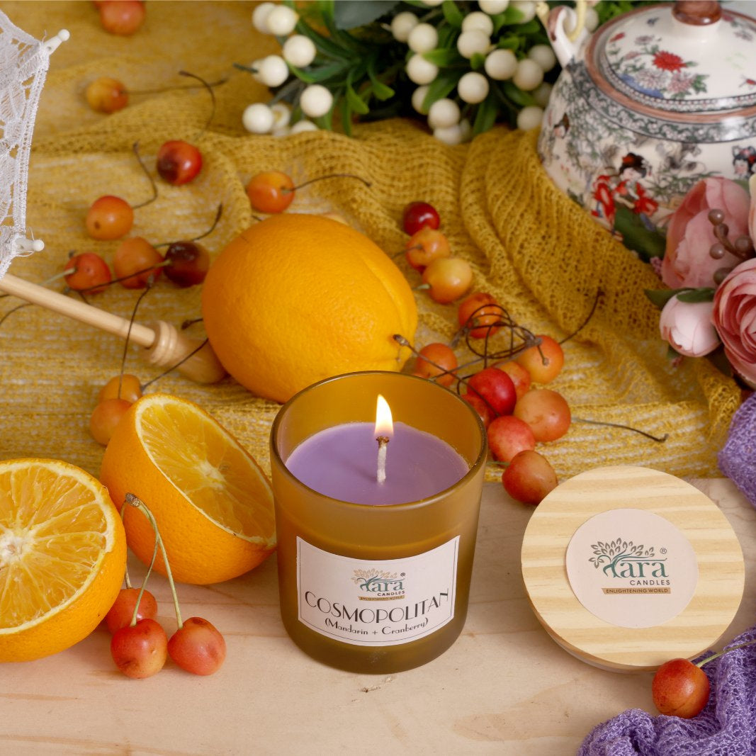 Cosmopolitan - 1 Wick Scented Candle - Frosted Glass Jar - Tara Candles
