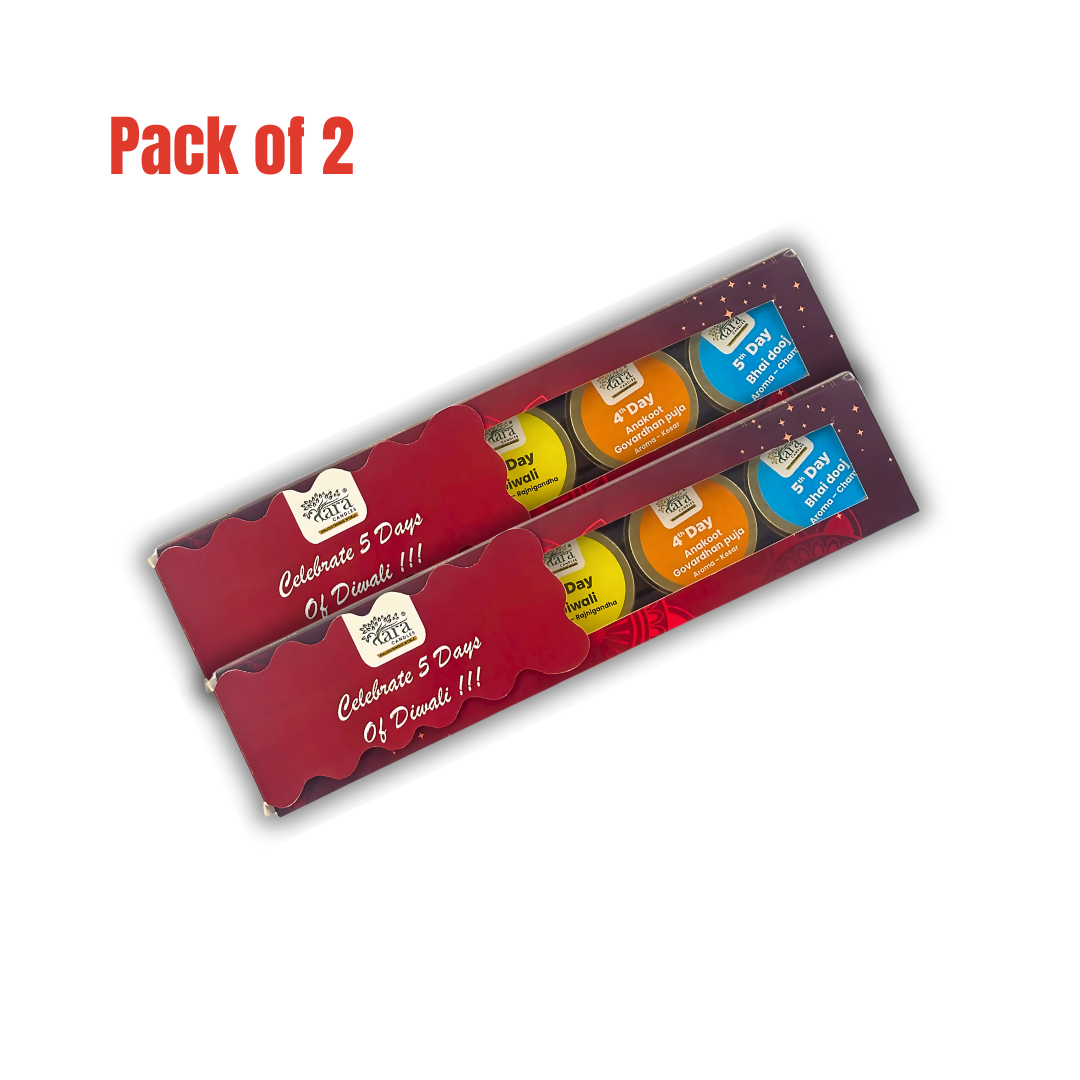 Tara Diwali Celebration of 5 Days Tin Aromatic Candle Gift Pack