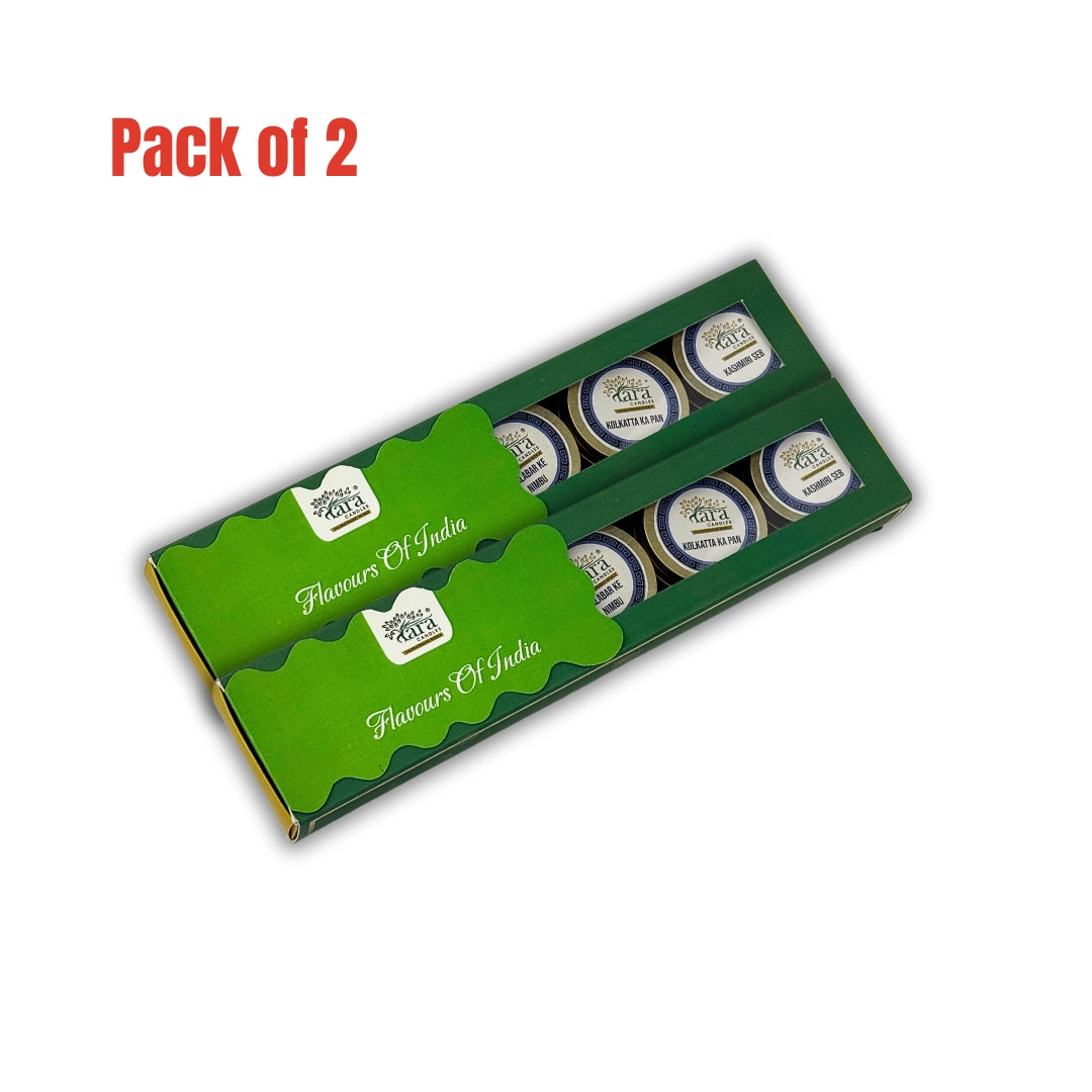 Flavours of India | Scented Tin Candle | Set of 5 | Single Wick