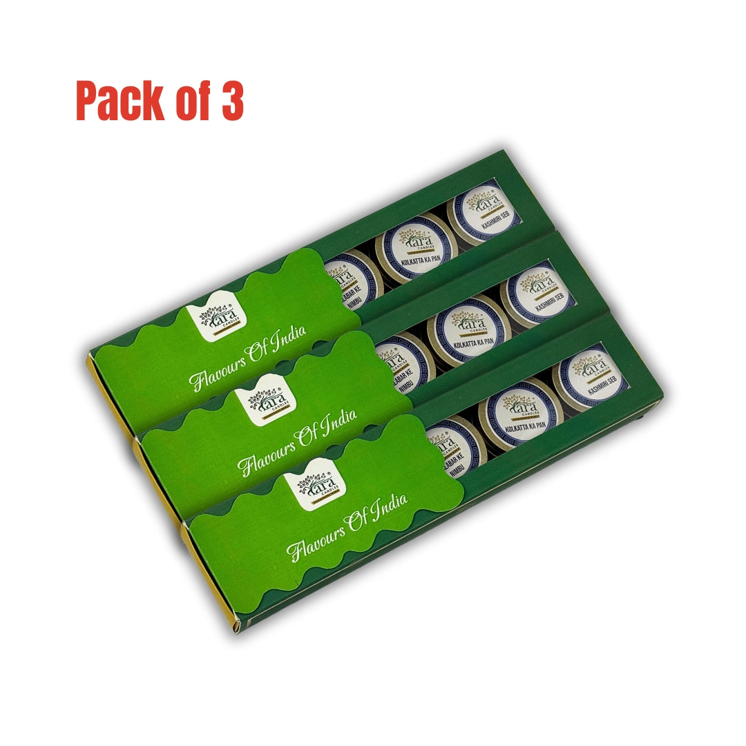 Flavours of India | Scented Tin Candle | Set of 5 | Single Wick