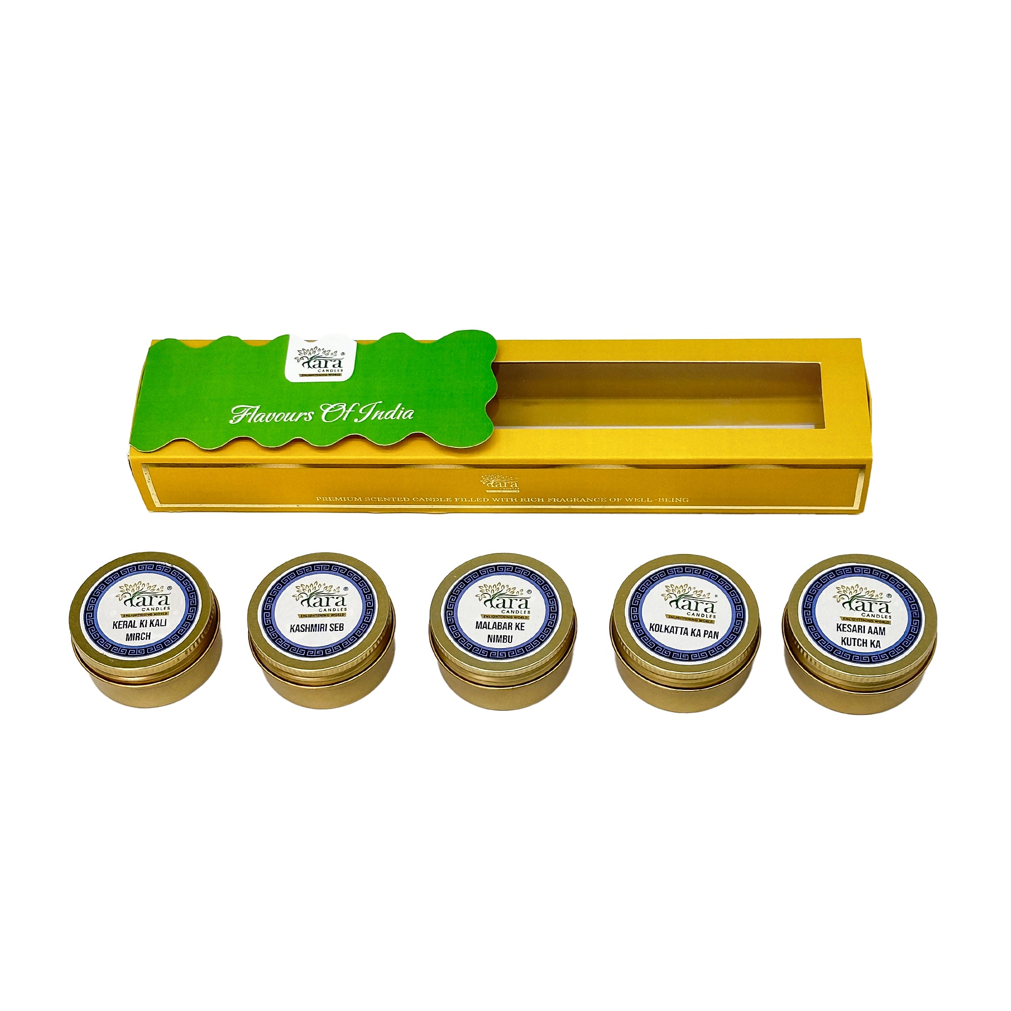 Flavours of India - Scented Tin Candle - Set of 5 - Tara Candles