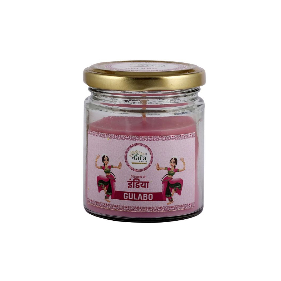 Gulabo - 1 Wick Scented Candle - Plain Glass Jar - Tara Candles
