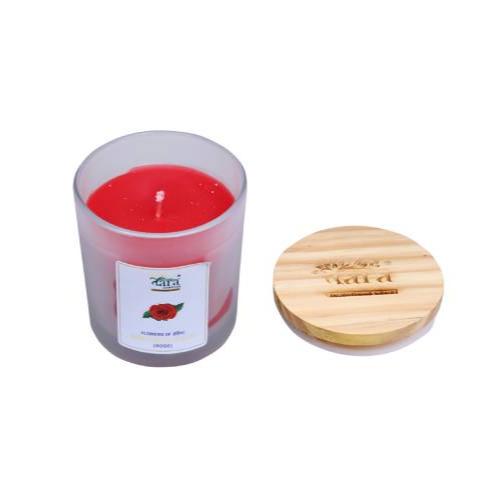 Gwalior Ka Gulab - 1 Wick Scented Candle - Frosted Glass Jar - Tara Candles
