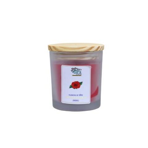 Gwalior Ka Gulab - 1 Wick Scented Candle - Frosted Glass Jar - Tara Candles
