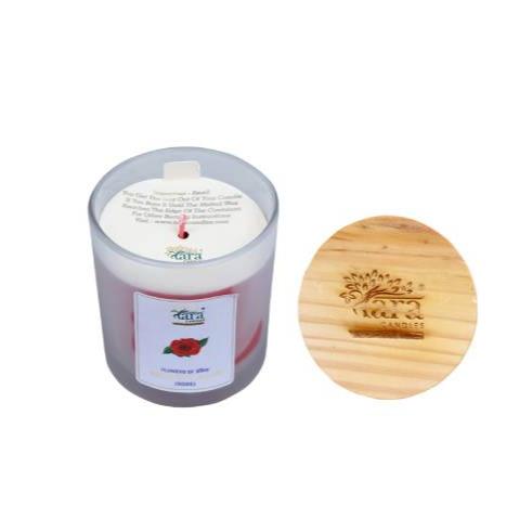 Gwalior Ka Gulab - 1 Wick Scented Candle - Frosted Glass Jar - Tara Candles
