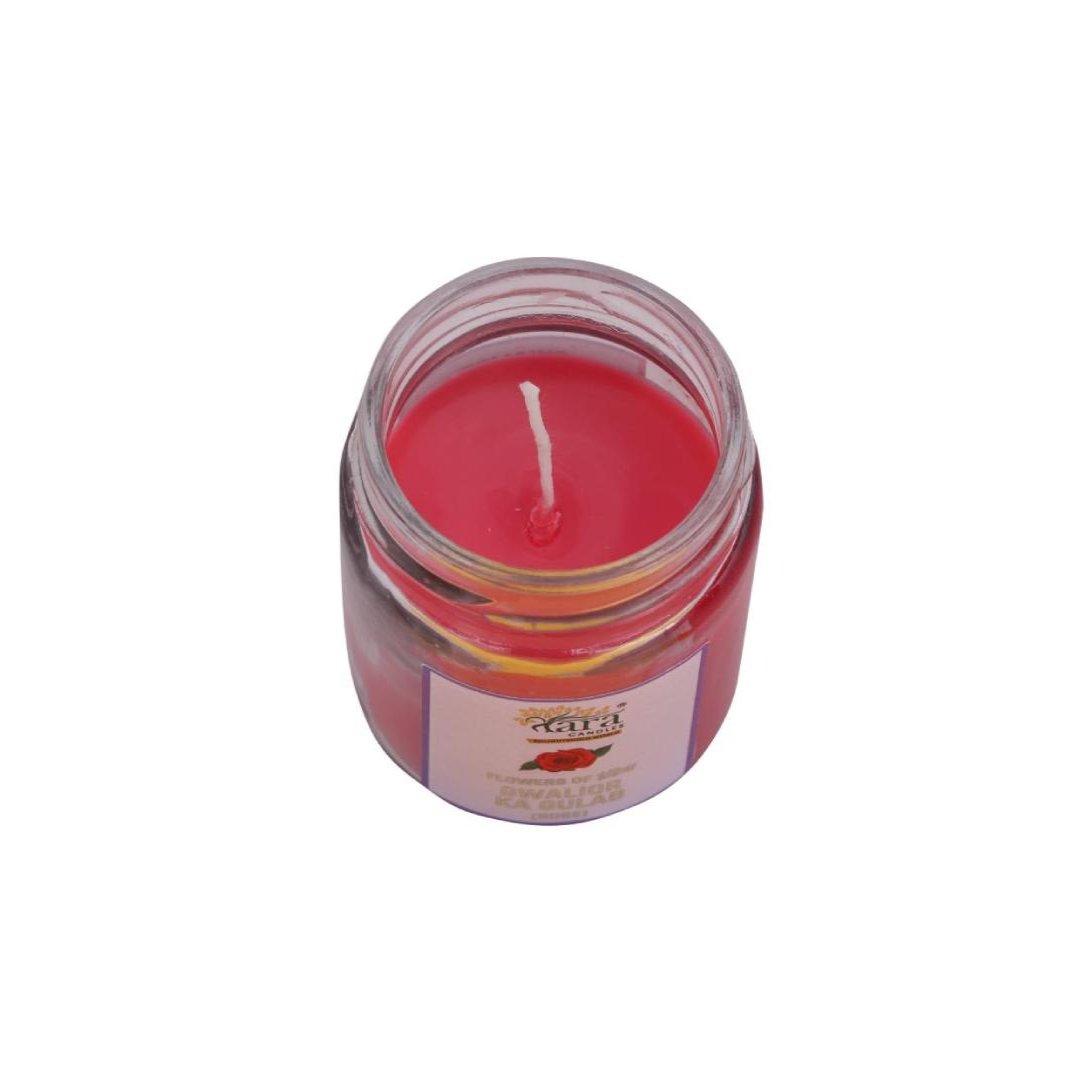 Gwalior Ka Gulab - 1 Wick Scented Candle - Plain Glass Jar - Tara Candles
