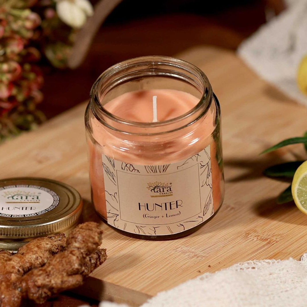 Hunter - 1 Wick Scented Candle - Plain Glass Jar - Tara Candles

