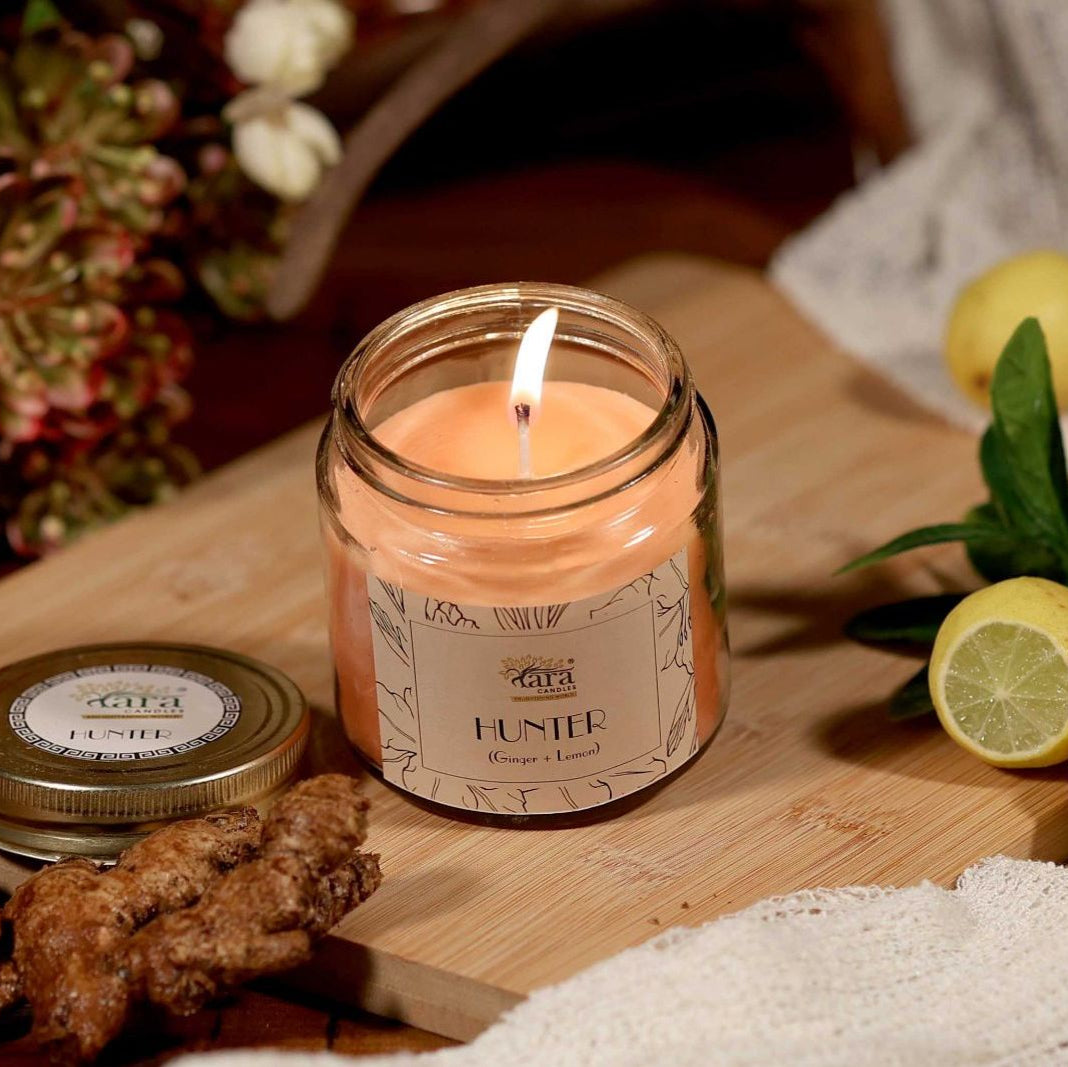 Hunter - 1 Wick Scented Candle - Plain Glass Jar - Tara Candles

