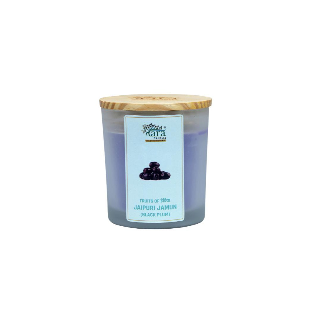 Jaipuri Jamun - 1 Wick Scented Candle - Frosted Glass Jar - Tara Candles
