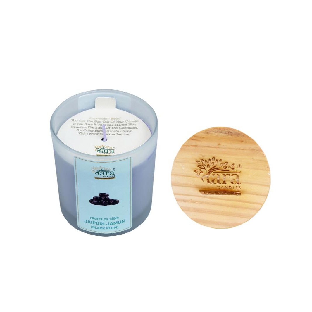 Jaipuri Jamun - 1 Wick Scented Candle - Frosted Glass Jar - Tara Candles
