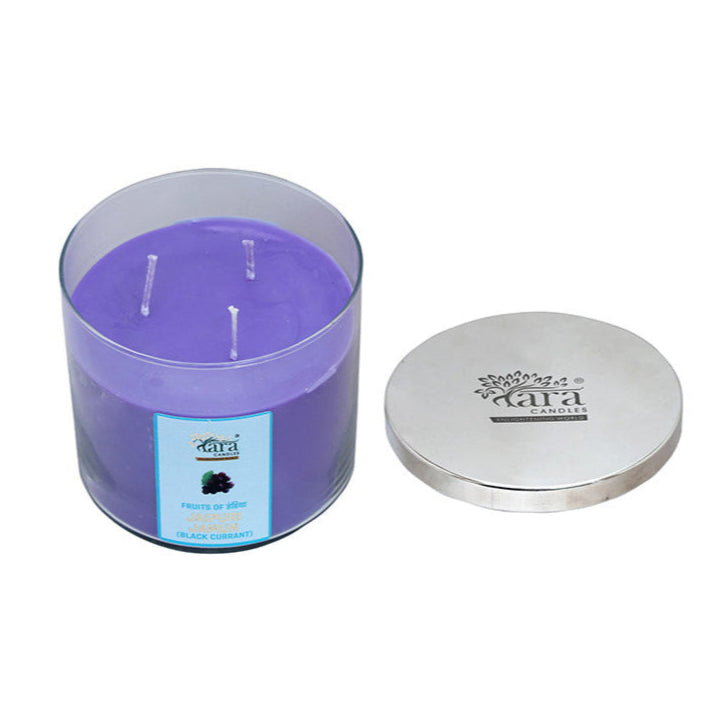 Jaipuri Jamun - 3 Wick Scented Candle - Clear Glass Jar - Tara Candles
