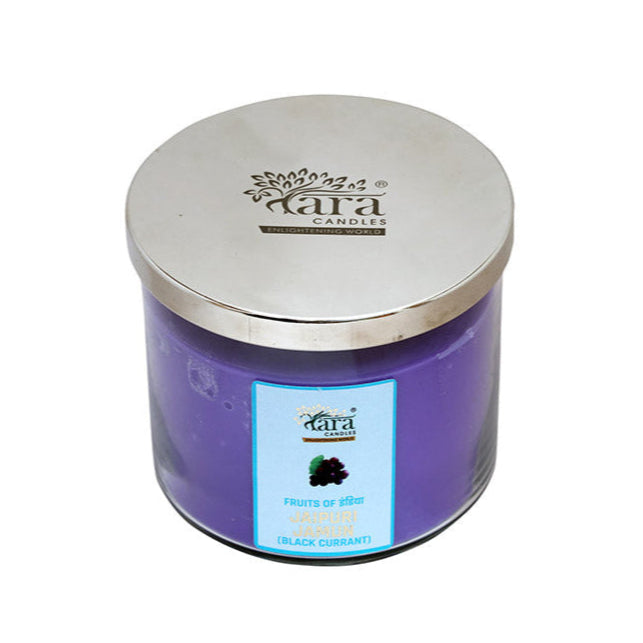 Jaipuri Jamun - 3 Wick Scented Candle - Clear Glass Jar - Tara Candles
