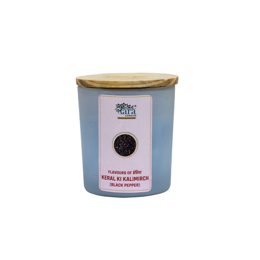 Keral Ki Kalimirchi - 1 Wick Scented Candle - Frosted Glass Jar - Tara Candles