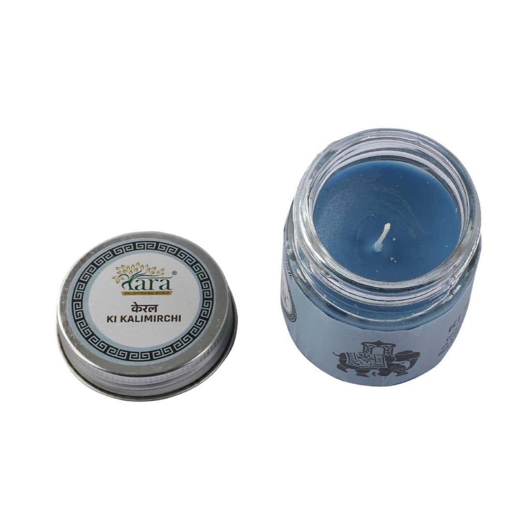 Keral Ki Kalimirchi - 1 Wick Scented Candle - Plain Glass Jar - Tara Candles