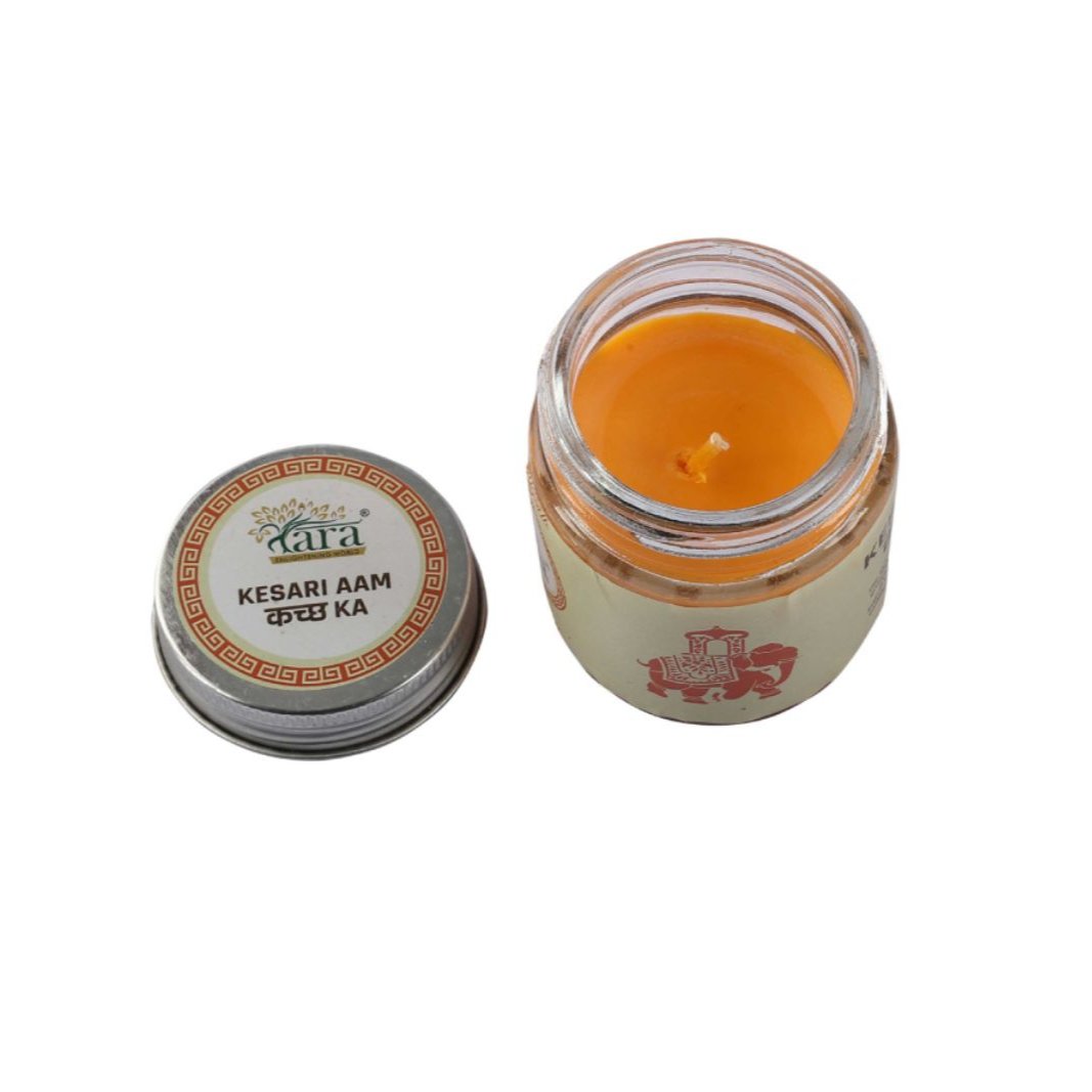 Kesari Aam Kutch Ka - 1 Wick Scented Candle - Plain Glass Jar - Tara Candles