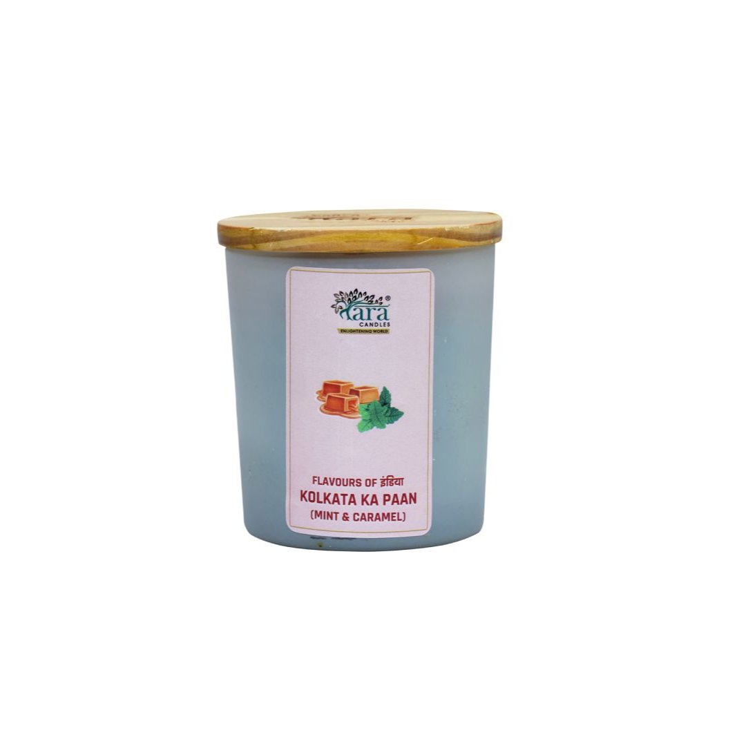 Kolkata Ka Paan - 1 Wick Scented Candle - Frosted Glass Jar - Tara Candles