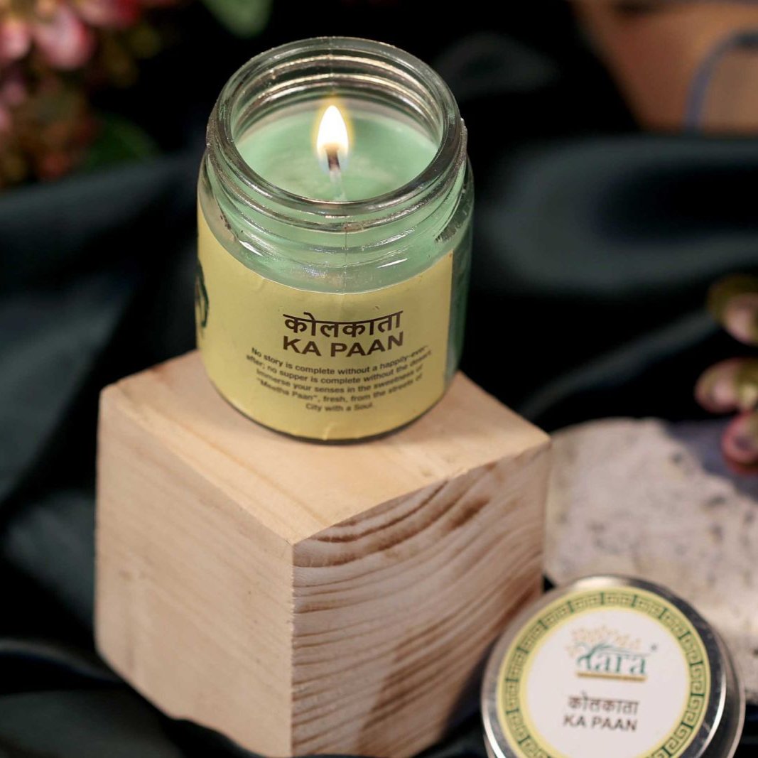 Kolkata Ka Paan - 1 Wick Scented Candle - Plain Glass Jar - Tara Candles