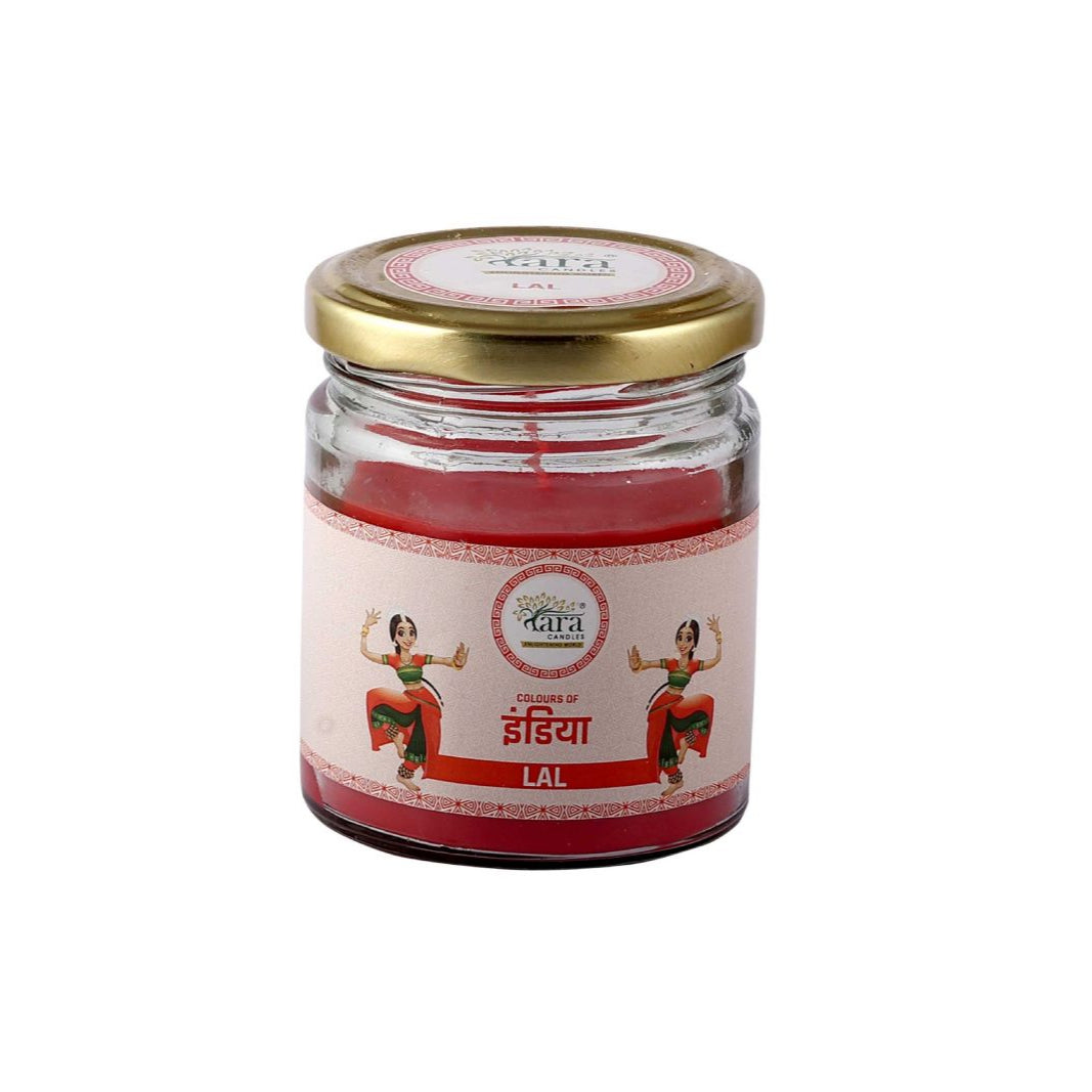 Lal - 1 Wick Scented Candle - Plain Glass Jar - Tara Candles
