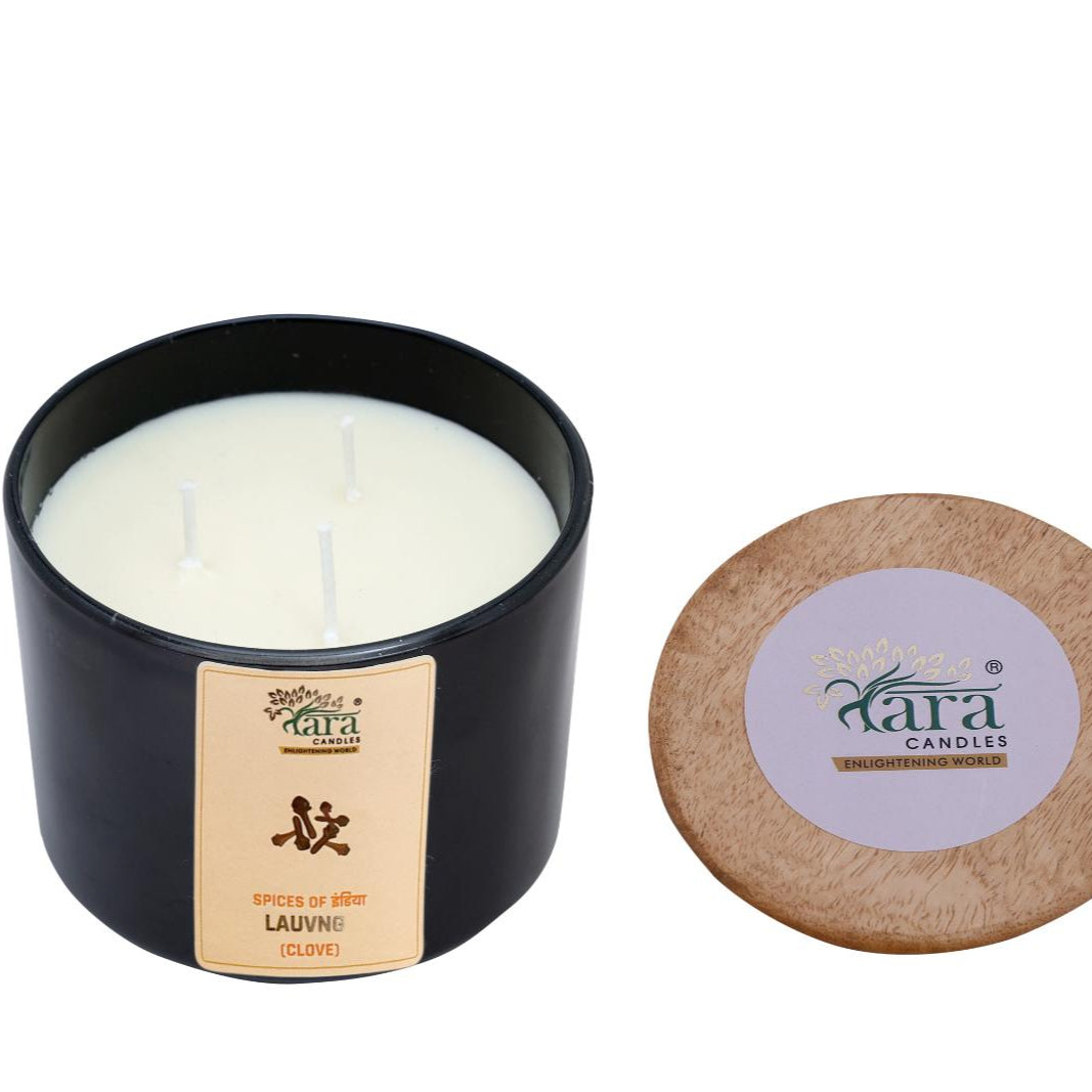 Lauvng  - 3 Wick Scented Candle - Amber Glass Jar - Large - Tara Candles
