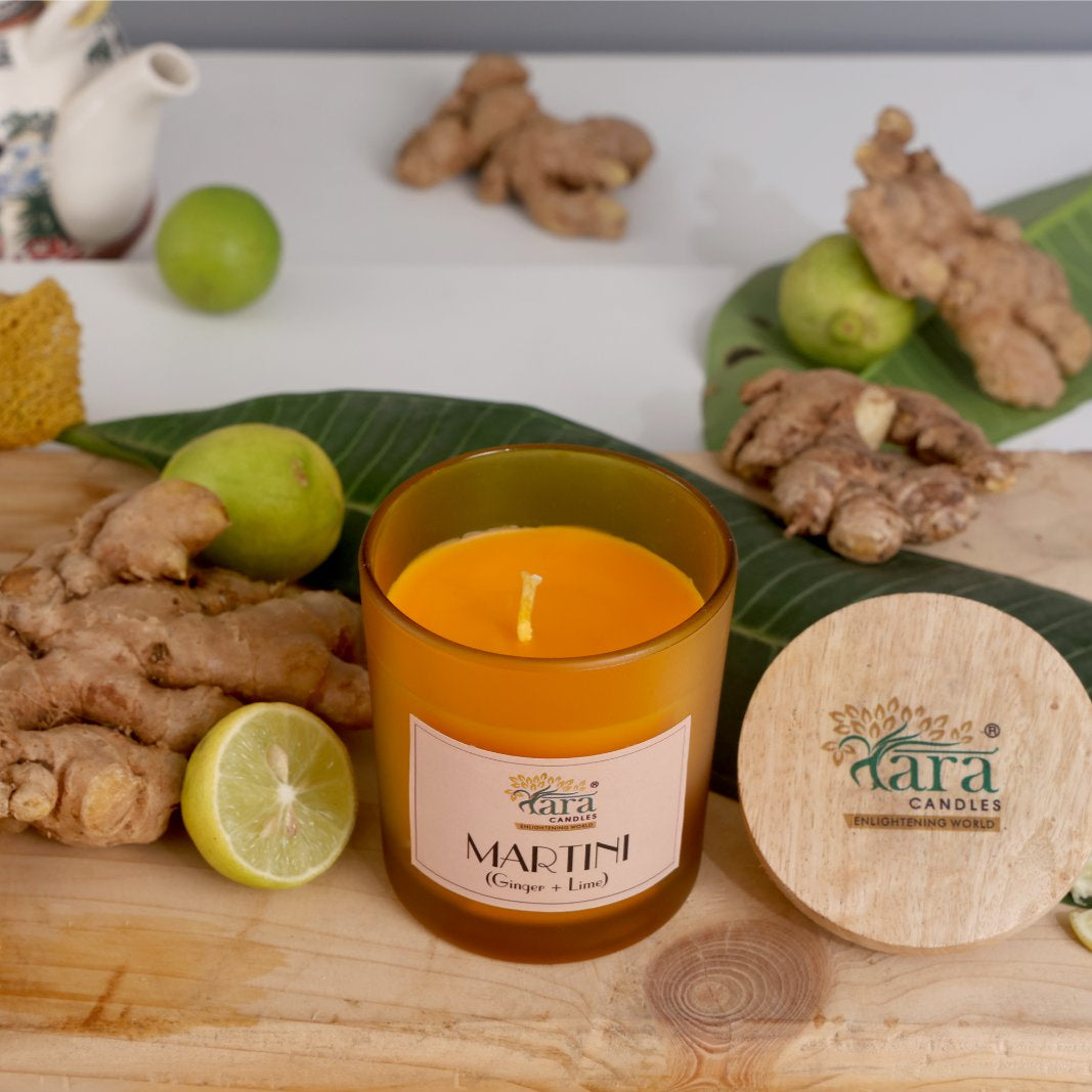 Martini - 1 Wick Scented Candle - Frosted Glass Jar - Tara Candles
