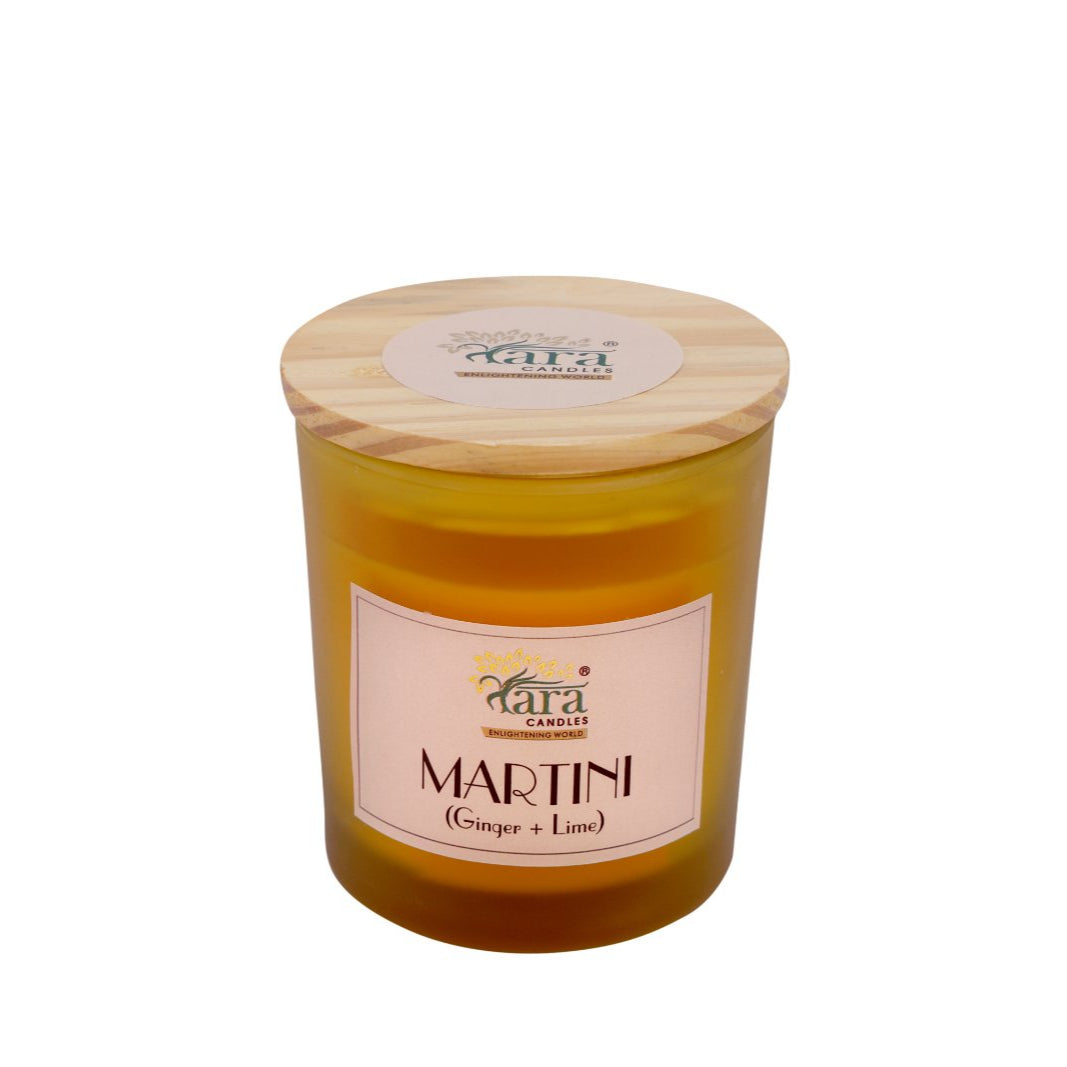 Martini - 1 Wick Scented Candle - Frosted Glass Jar - Tara Candles
