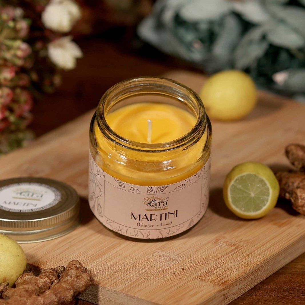 Martini - 1 Wick Scented Candle - Plain Glass Jar - Tara Candles
