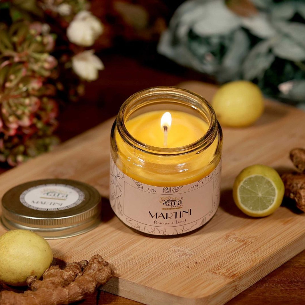 Martini - 1 Wick Scented Candle - Plain Glass Jar - Tara Candles
