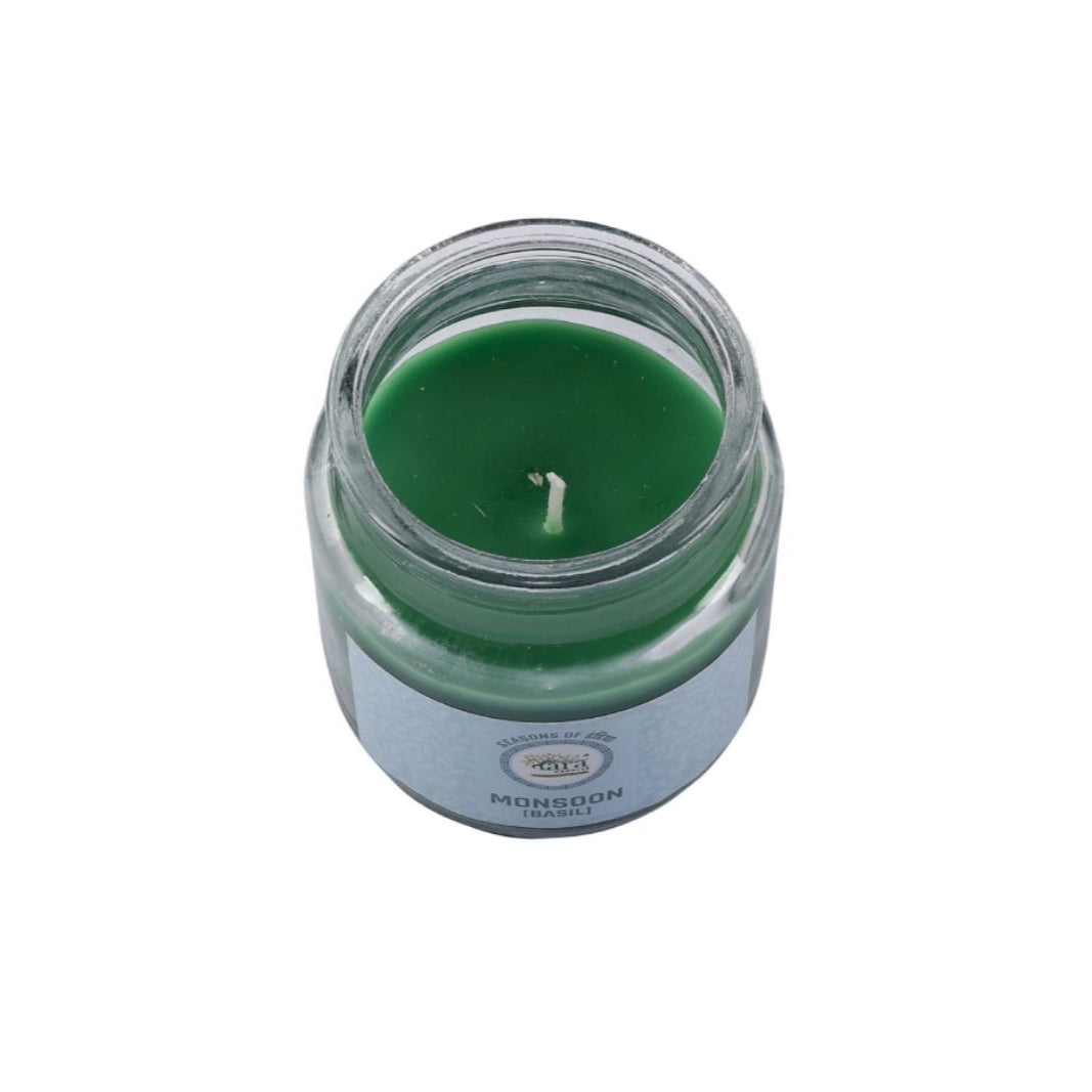 Monsoon Basil - 1 Wick Scented Candle - Irish Glass Jar - Tara Candles
