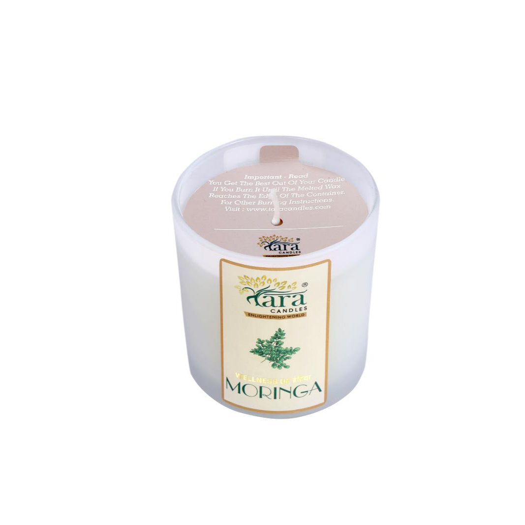 Moringa - 1 Wick Scented Candle - Frosted Glass Jar - Tara Candles
