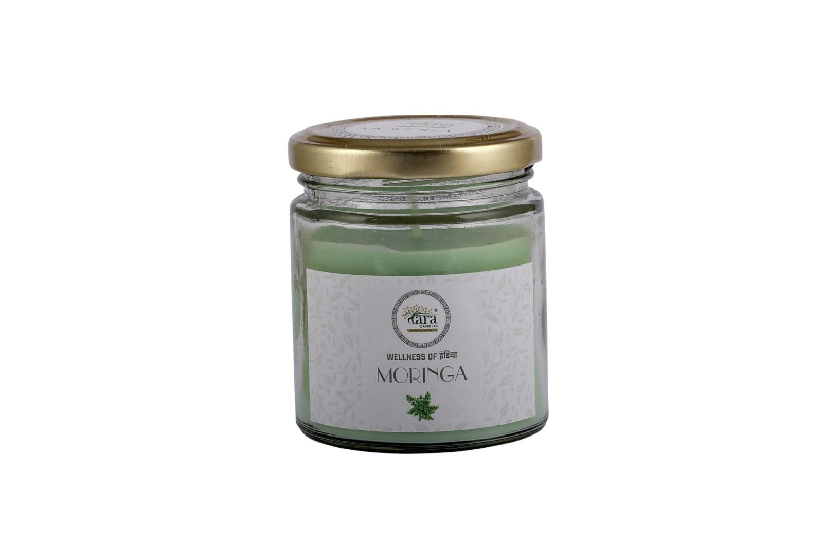 Moringa - 1 Wick Scented Candle - Plain Glass Jar - Tara Candles
