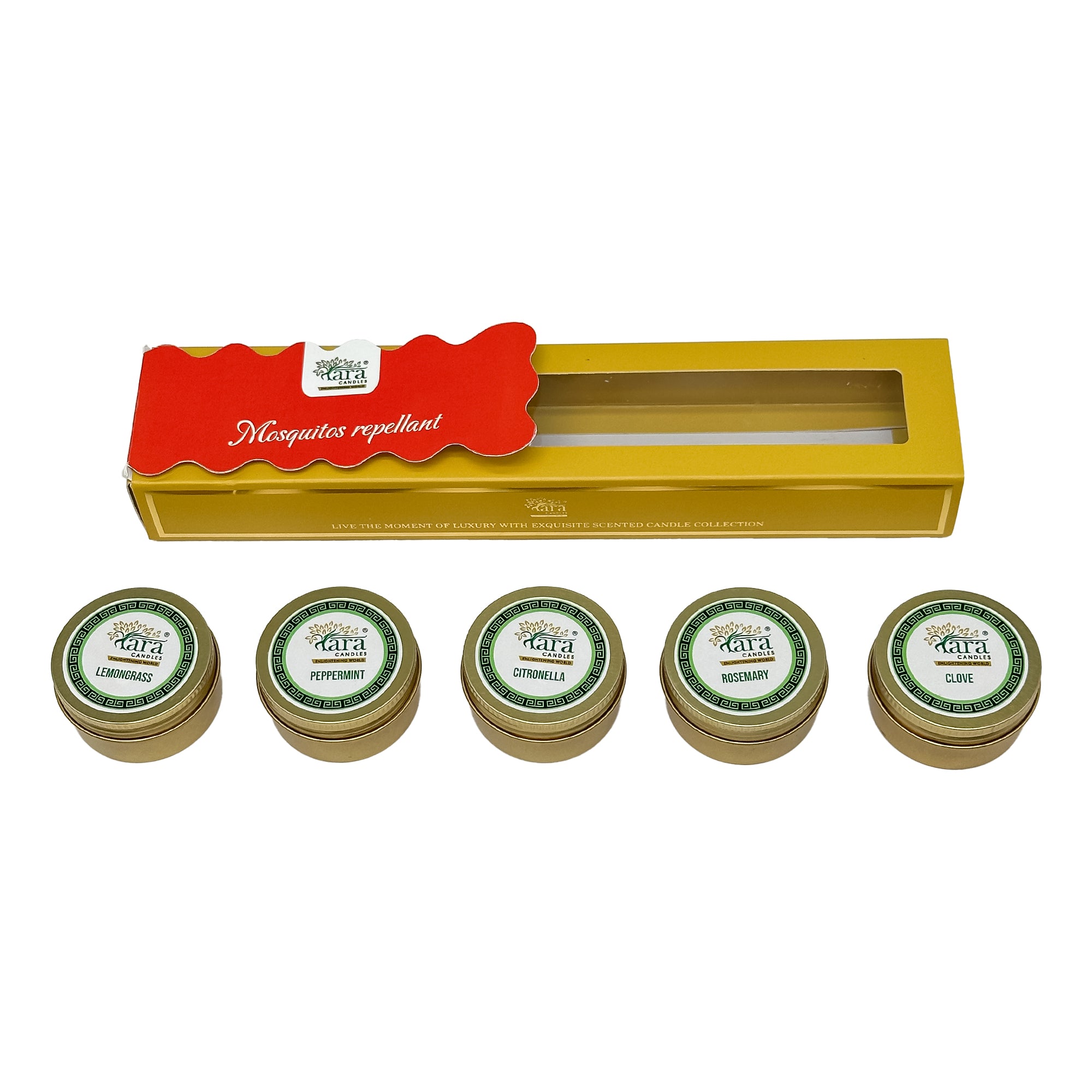 Mosquitos Repellant - Scented Tin Candle - Set of 5 - Tara Candles