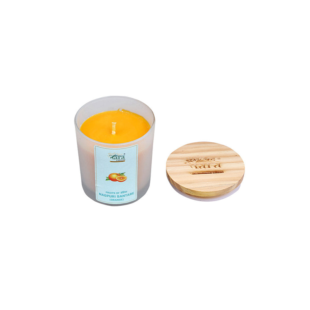 Nagpuri Santare - 1 Wick Scented Candle - Frosted Glass Jar - Tara Candles
