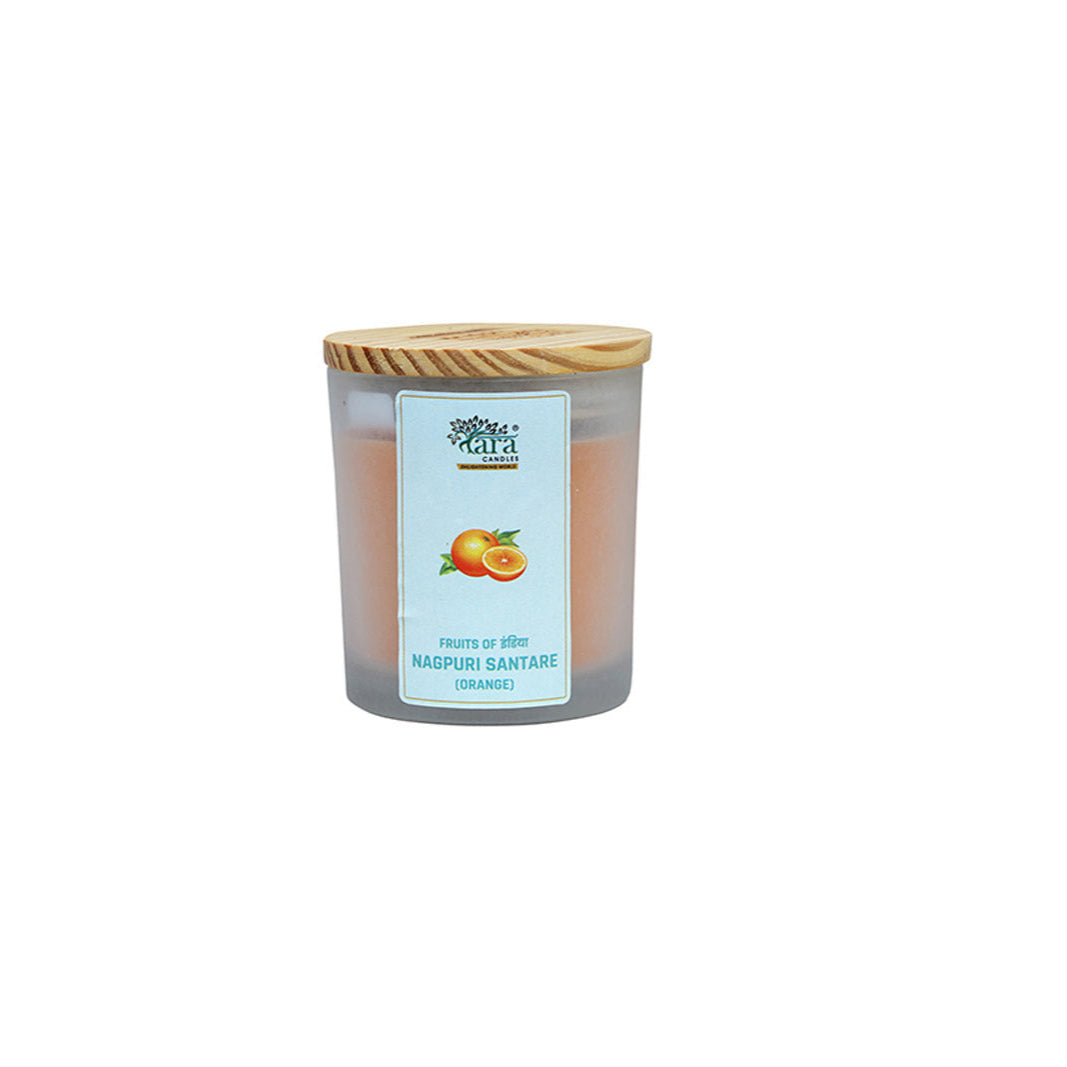 Nagpuri Santare - 1 Wick Scented Candle - Frosted Glass Jar - Tara Candles
