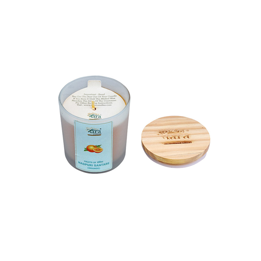 Nagpuri Santare - 1 Wick Scented Candle - Frosted Glass Jar - Tara Candles
