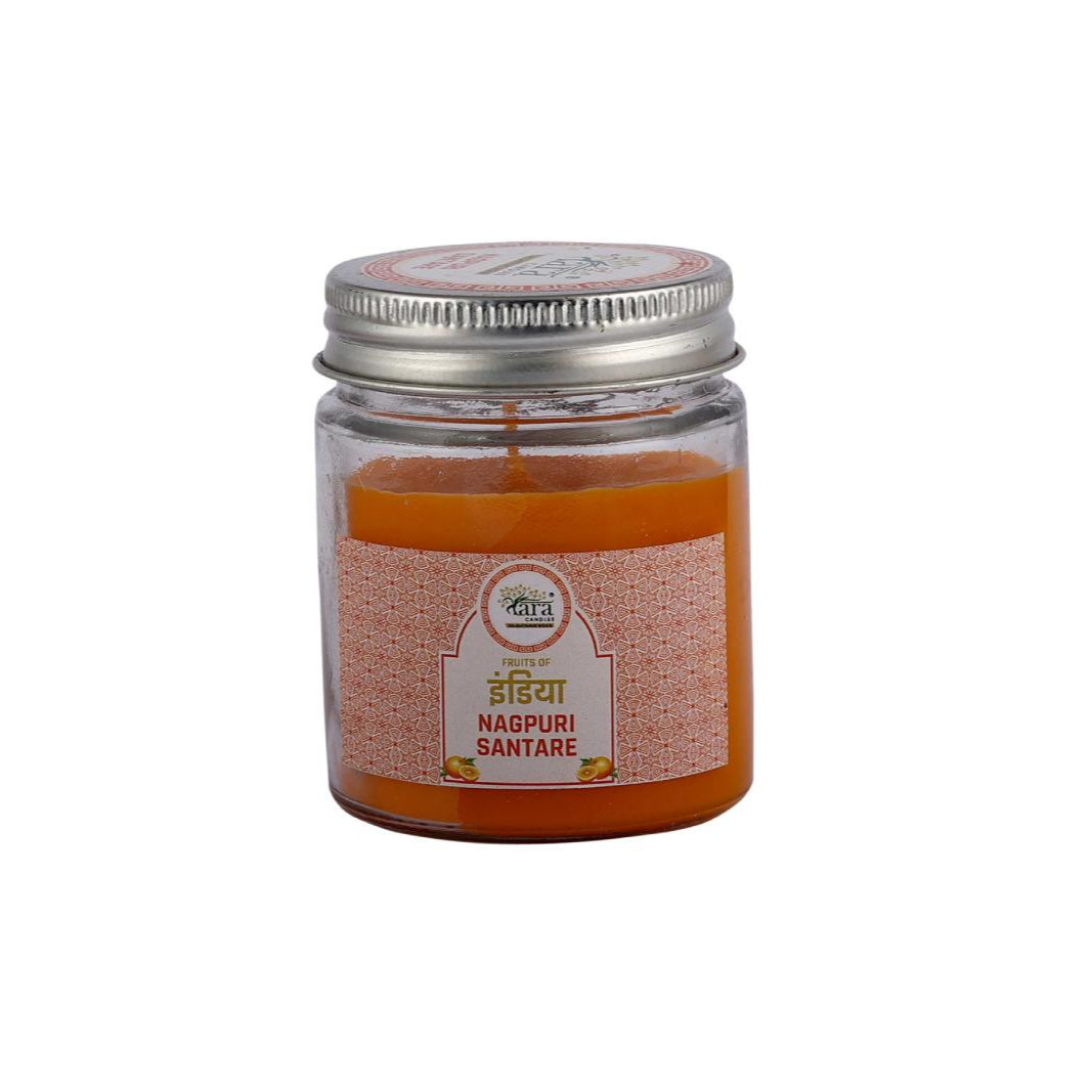 Nagpuri Santare - 1 Wick Scented Candle - Plain Glass Jar - Tara Candles
