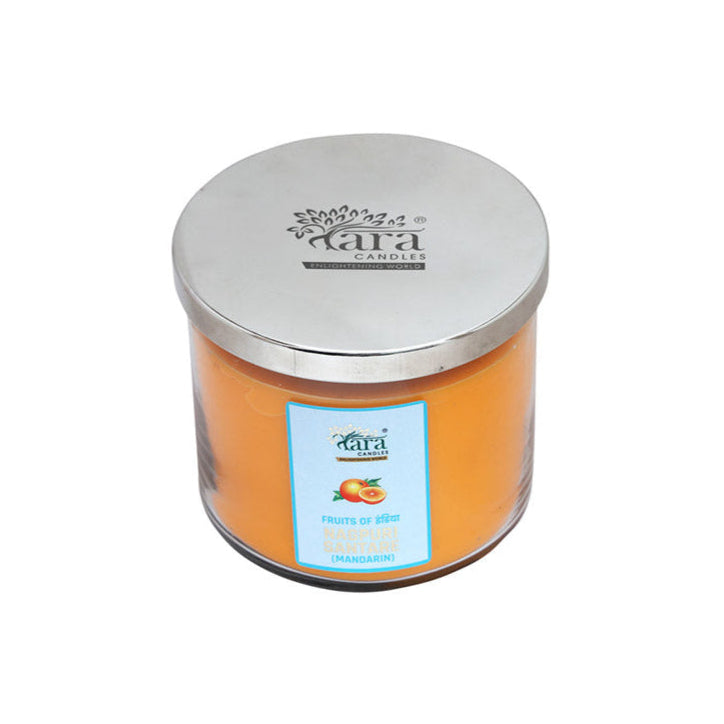 Nagpuri Santare - 3 Wick Scented Candle - Clear Glass Jar - Tara Candles
