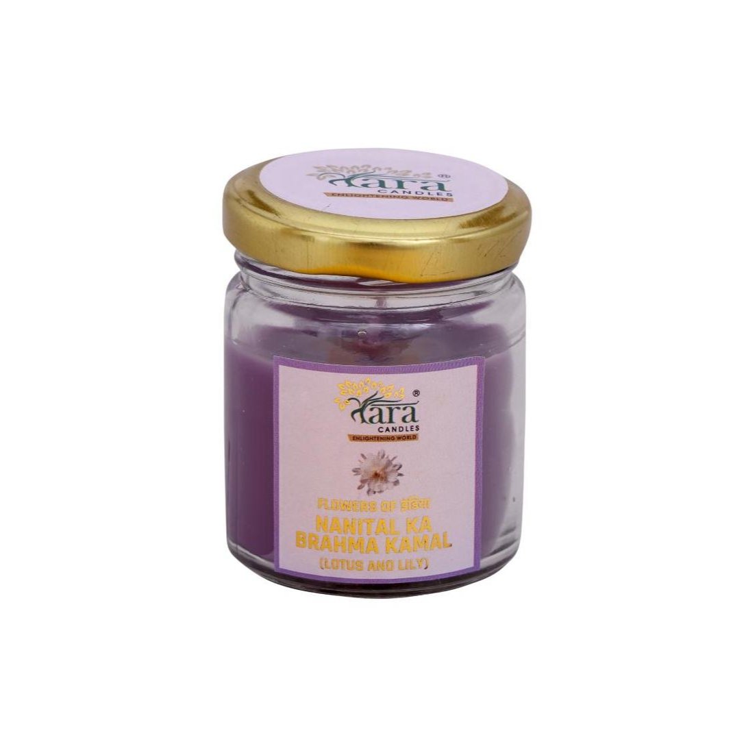 Nainital Ka Brahmakamal - 1 Wick Scented Candle - Plain Glass Jar - Tara Candles