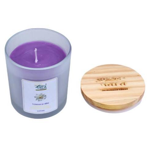 Nanital Ka Brahma Kamal- 1 Wick Scented Candle - Frosted Glass Jar - Tara Candles
