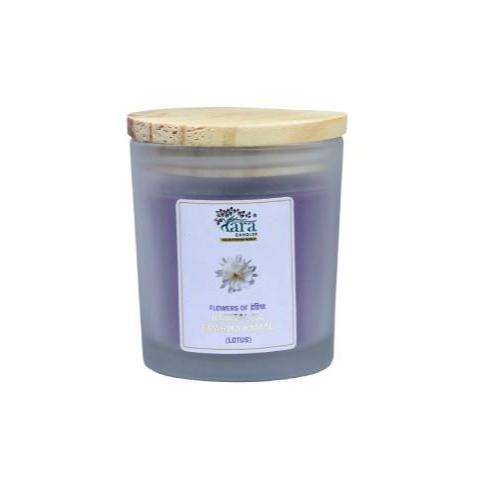 Nanital Ka Brahma Kamal- 1 Wick Scented Candle - Frosted Glass Jar - Tara Candles

