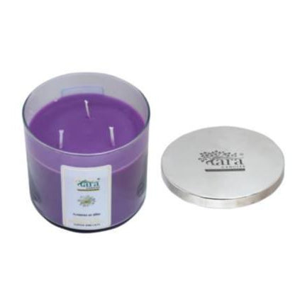 Nanital Ka Brahma Kamal - 3 Wick Scented Candle - Clear Glass Jar - Tara Candles
