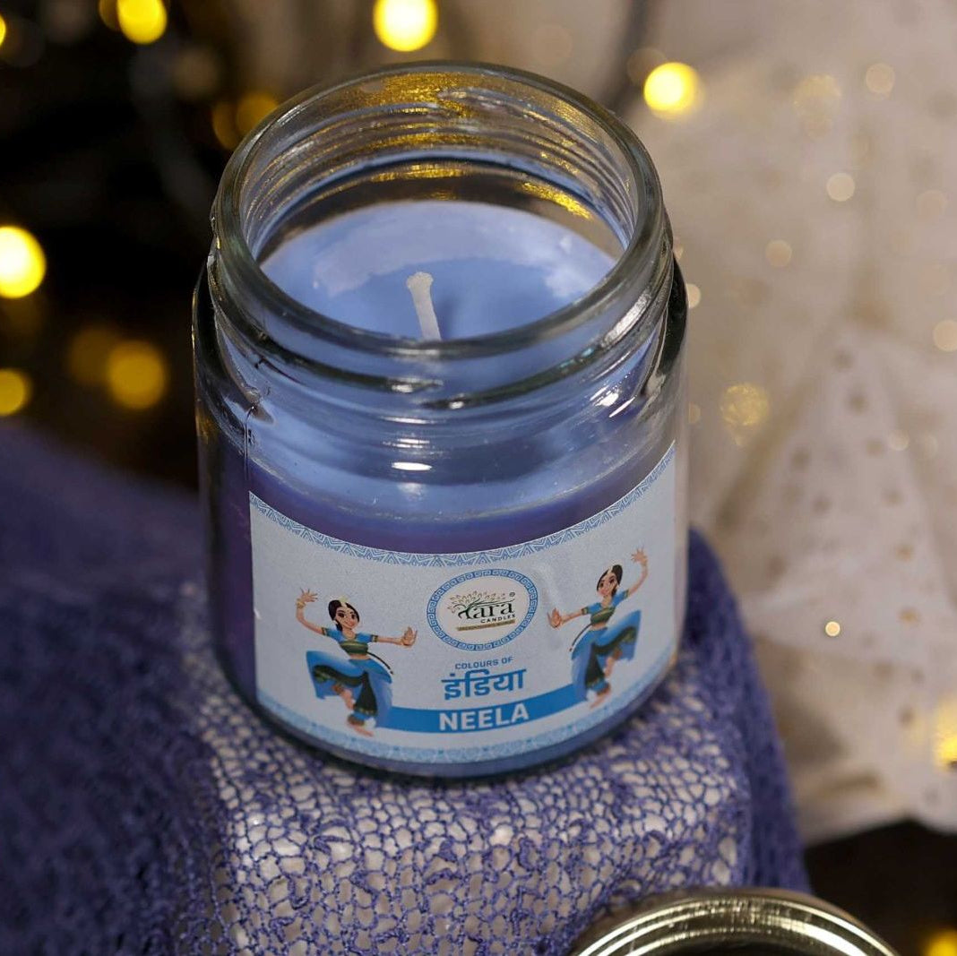 Neela - 1 Wick Scented Candle - Plain Glass Jar - Tara Candles
